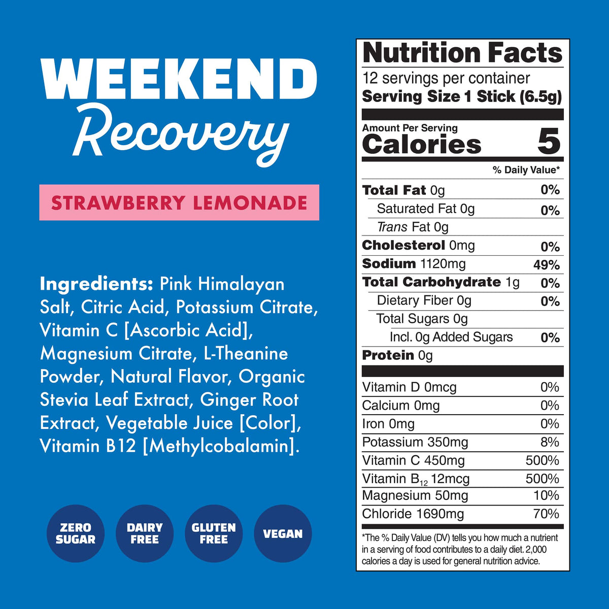Weekend Recovery nutrition facts